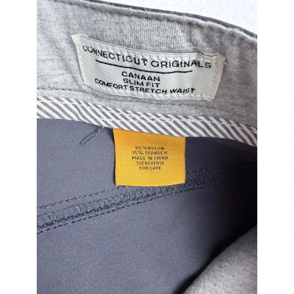 Tailor Vintage Mens Canaan Slim Fit Comfort Stretch Pants Grey 34x32 Nylon Blend